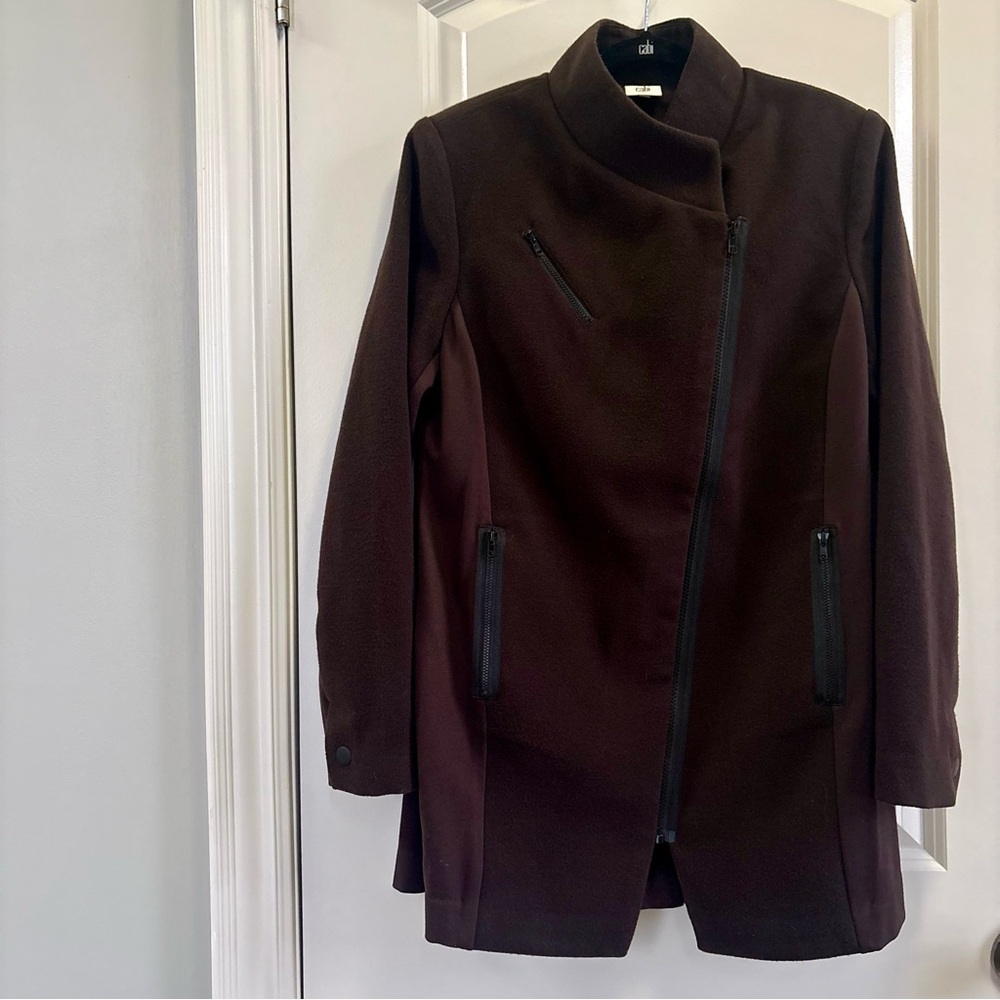 CAbi 💫 NWOT Fall 2023 Legacy Topper, Dark Brown Trench Coat, Size M, #4492